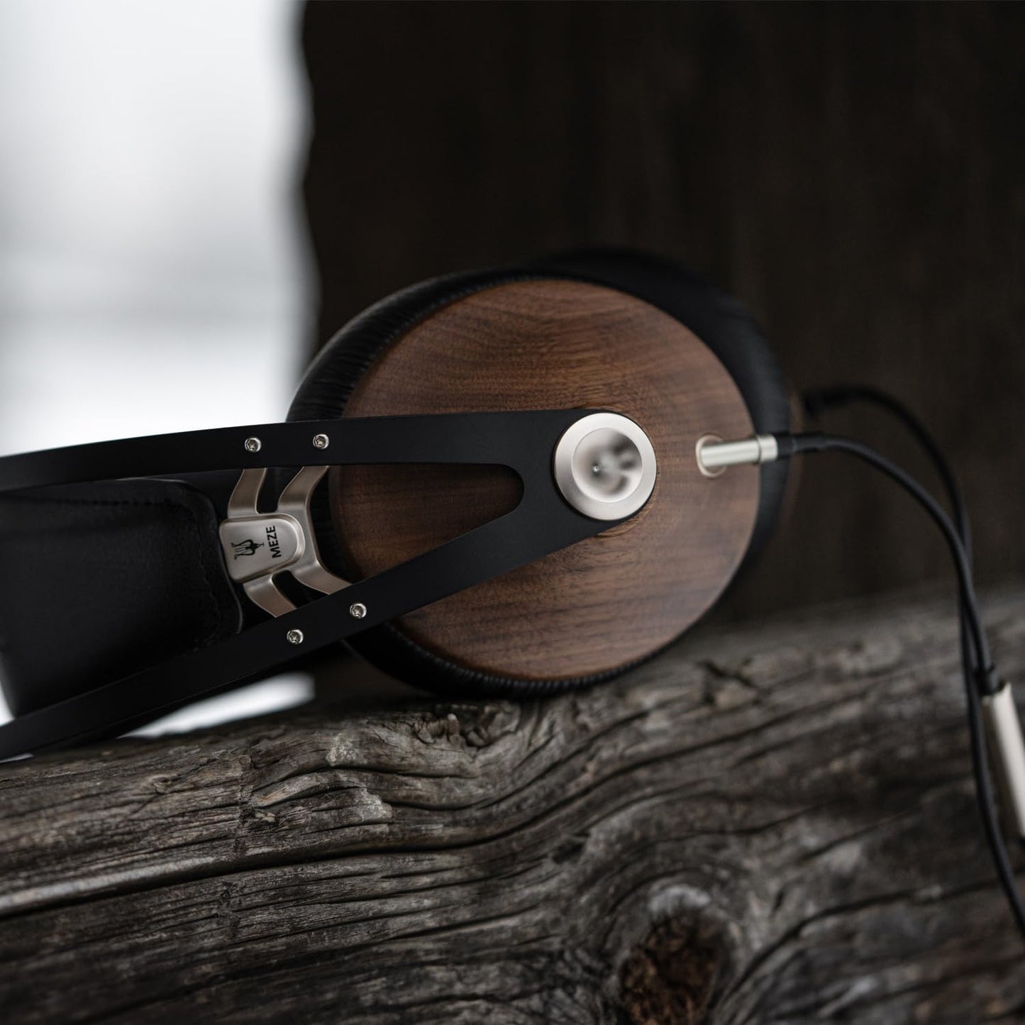MEZE AUDIO | 1.2m Cable with Mic & Remote for 99 Classics Walnut Silver | 3.5mm Male to Dual TS Mono 3.5mm Male Connector Plug | Kevlar Reinforced