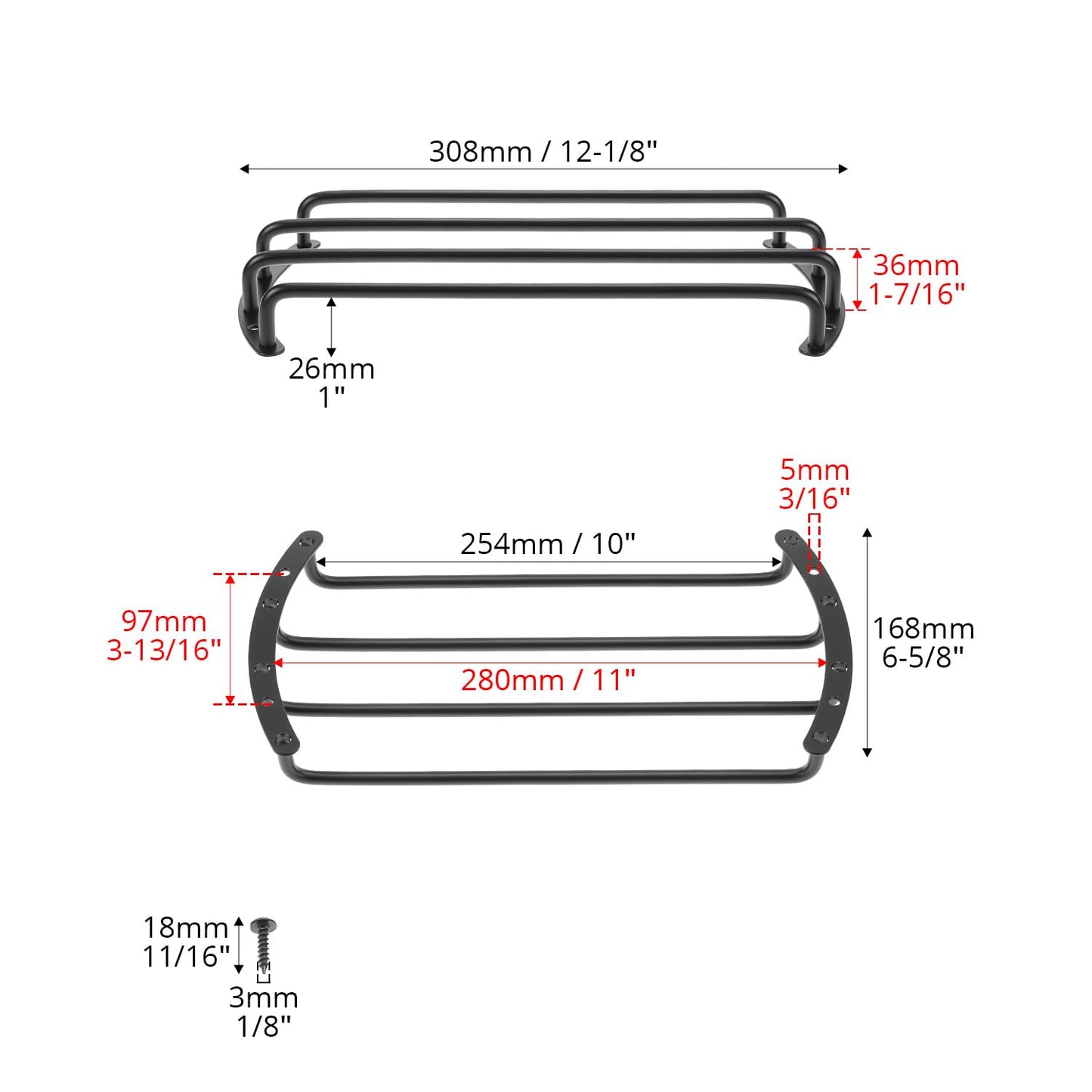 QWORK Speaker Grill Cover Set, 2 Pcs 10" Metal Bar Grille Audio, 4 Bars Speaker Subwoofer Grill Grille Cover, Compatible with Most Round Car Audio