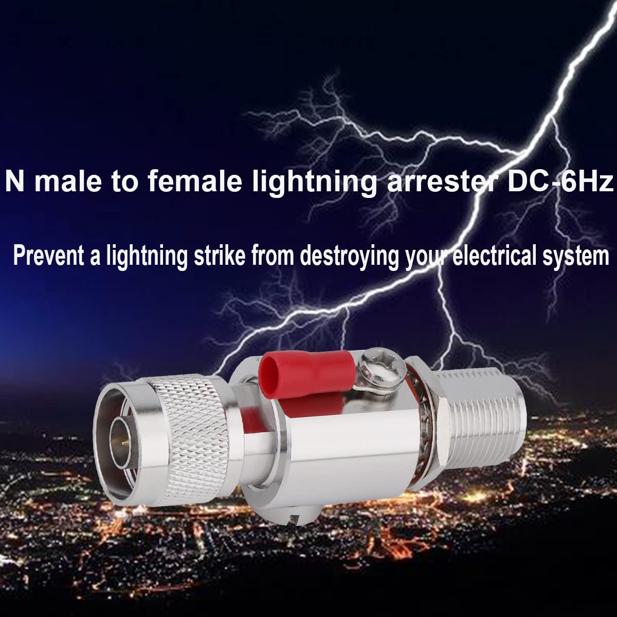 RFiotasy N Type Lightning Arrestor 0 to 6 GHz (N-Male/N-Female) 50ohm Pack 2