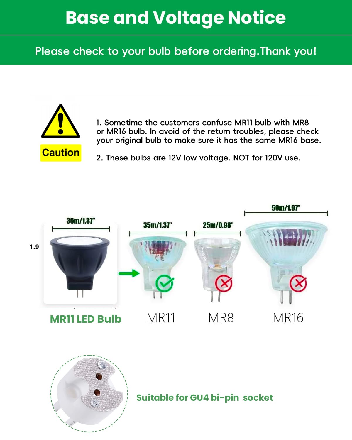 Makergroup MR11 LED Bulb 12V, RGB Color Changing GU4 LED Bulb 3-Pack
