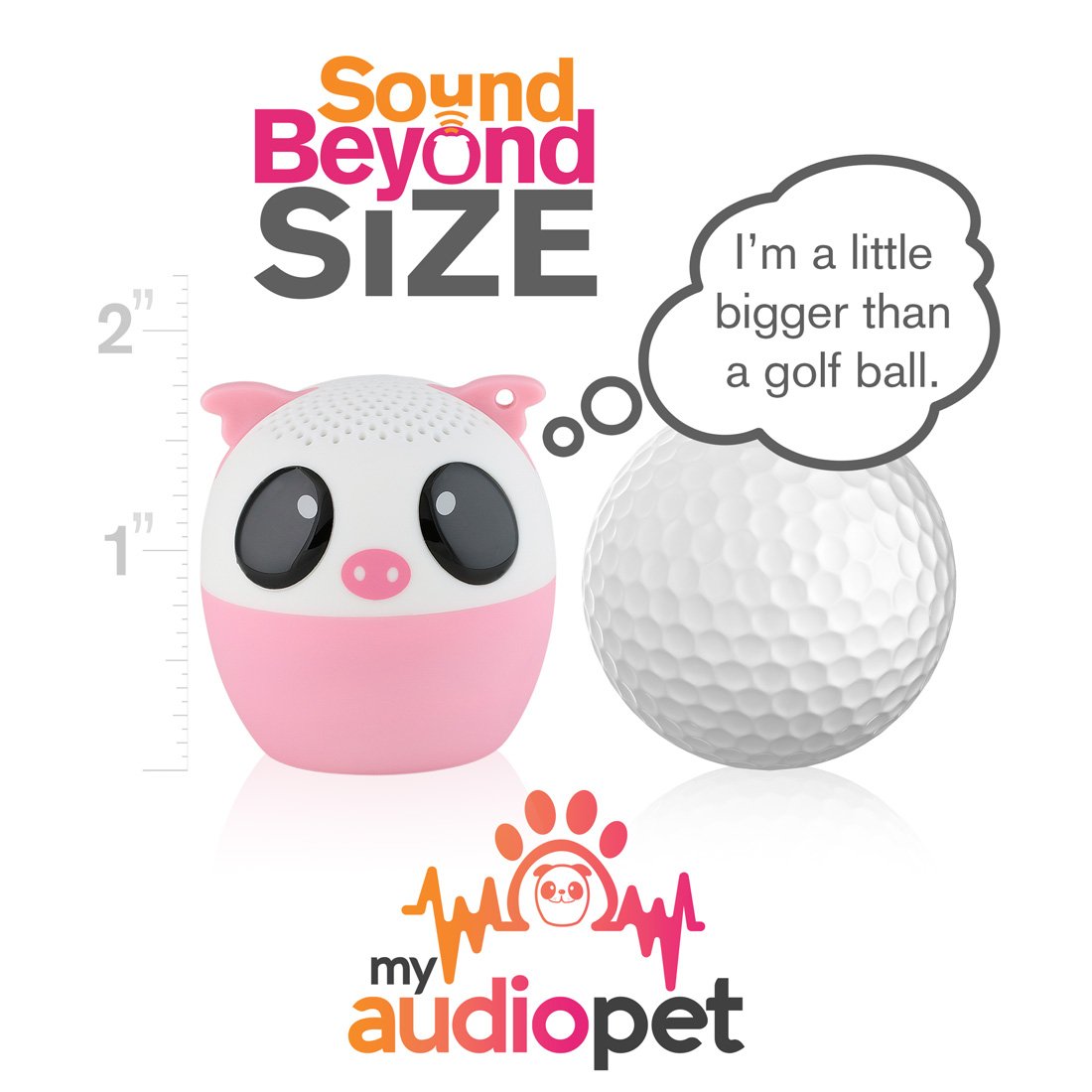 My Audio Pet Pig Mini Bluetooth Animal Wireless Speaker for Kids of All Ages - True Wireless Stereo Technology - Pair with Another TWS Pet