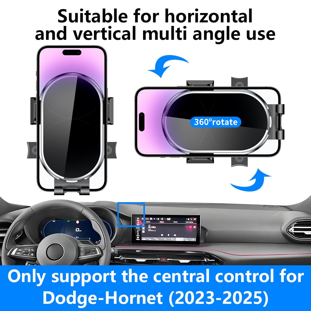 YEGZA Car Phone Holder for Dodge Hornet 2023 2024 2025 Screen Auto Accessories Navigation Screen Bracket Interior Decoration Dashboard Cell Mobile