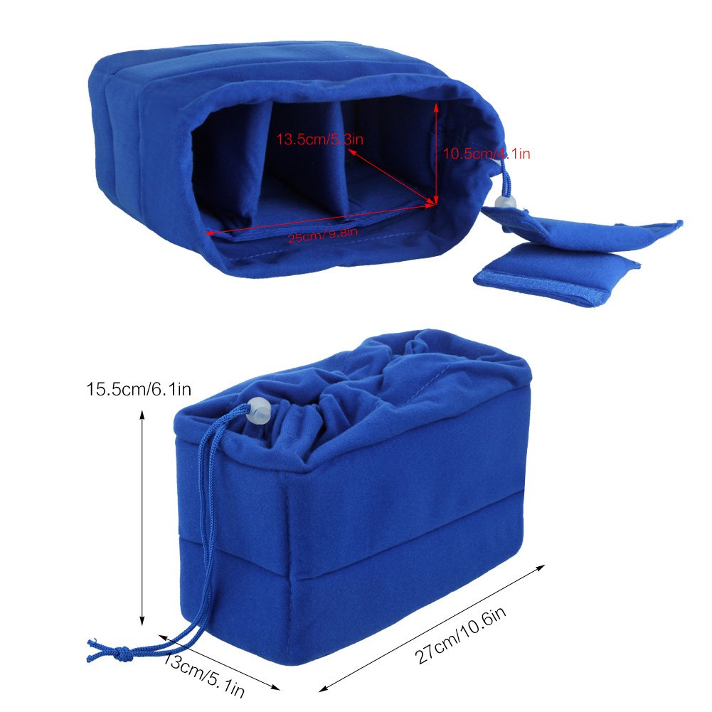 Koolertron Shockproof Camera Photo Bag for SLR TLR Camera Insert Partition Padded Case,Can be Put Directly Into the SLR Camera Bag With Freely