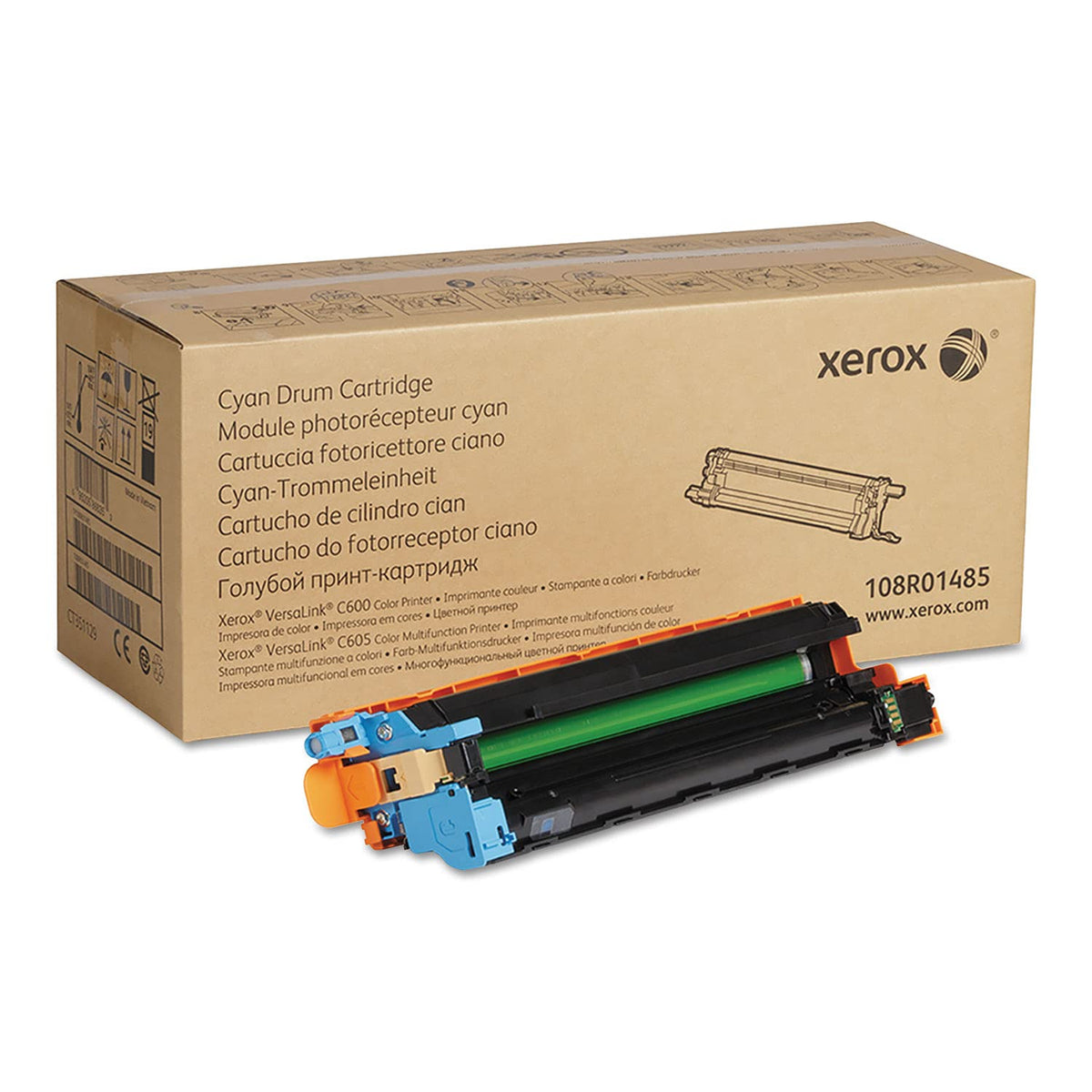 Xerox Genuine Cyan Drum Cartridge 108R01485-40 000 Pages for Use in Versalink C600/C605 Toner, Standard Capacity
