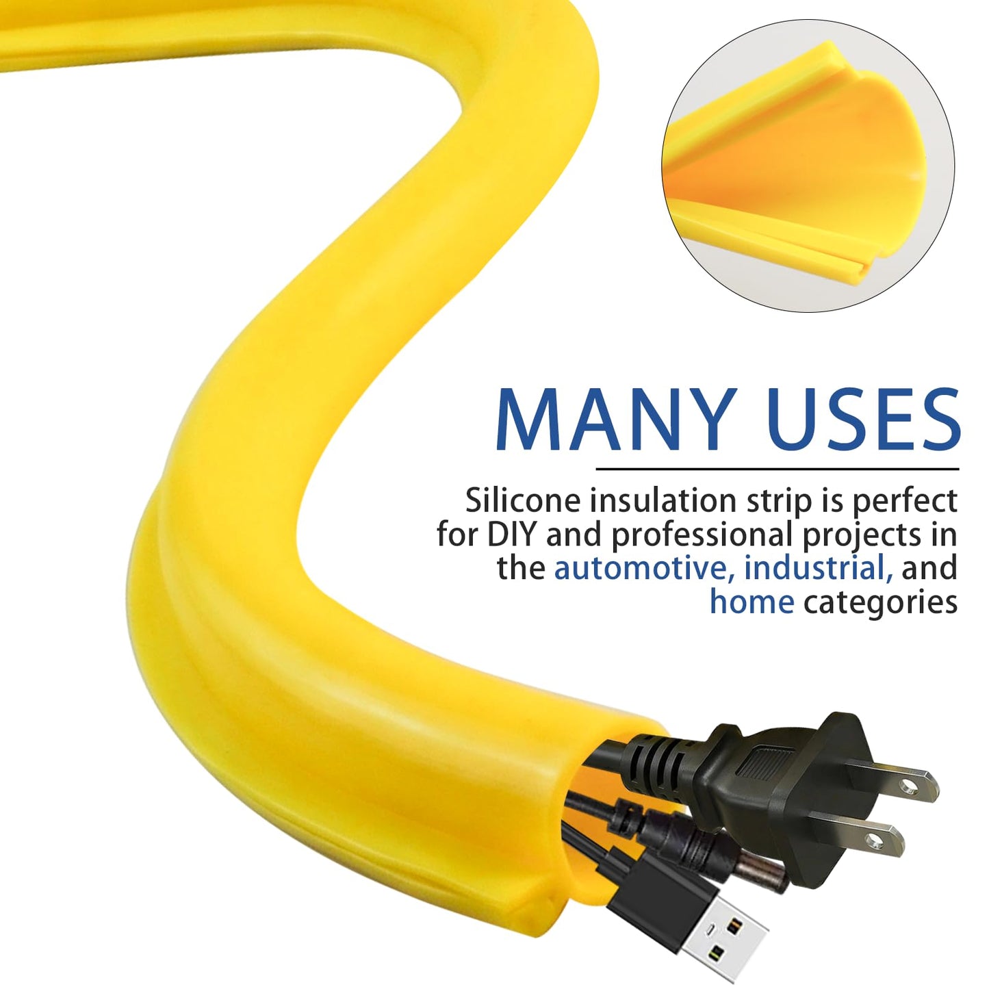 Silicone Cable Cord Cover Protector, Flexible Wire Loom Tubing Cable Sleeve Cover Organizer for Protect Pet from Chewing - Cable Cord Insulation