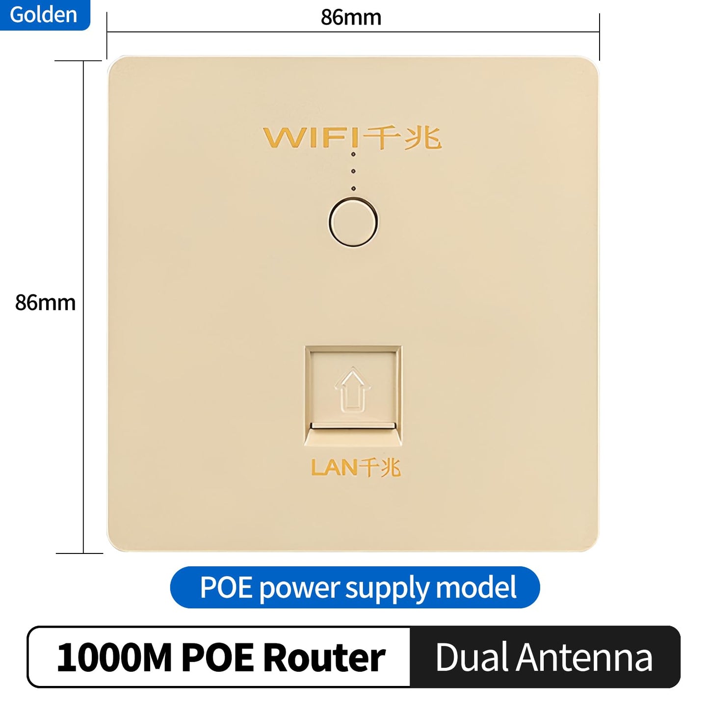 1000Mbps, Wall Mount WiFi Router, Wireless Access Point