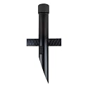 17" Outdoor Landscape Lighting Mounting Post - Heavy Duty ABS Ground Stake with Stabilizing Wings & 1/2" NPT Threaded Cap for Flood Lights, Spotlights