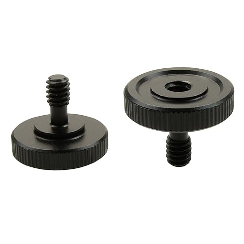 PhotoTrust 2 Pack Black Metal 1/4" Male to 1/4" Female Screw Adapter for Camera Tripod L Type Bracket Stand Tripod Ball Head
