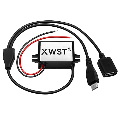 XWST DC DC 8-85V to 5V USB Converter 12V 24V 36V 48V 60V 72V to 5V 3A 15W with Micro and USB Output Power Adapter Converter Voltage Buck…