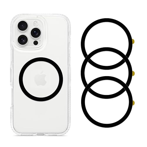 3 Pack,Universal Metal Ring Sticker for Wireless Charger&Magsafe Sticker,Magnetic Ring for Phone Case,Compatible with iPhone/Samsung/Android