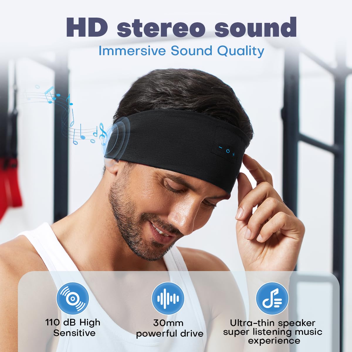 TOPIEI Sleep Headphones Bluetooth Headband for Side Sleeper, 17 Hours Playtime, Wireless Headband Headphones with HD Stereo Speakers…