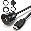 ICESPRING HDMI Panel Flush Mount Cable - 1 Meter 3ft HDMI Extension Dash Flush Panel Mount Cable for Car, Boat and Motorcycle