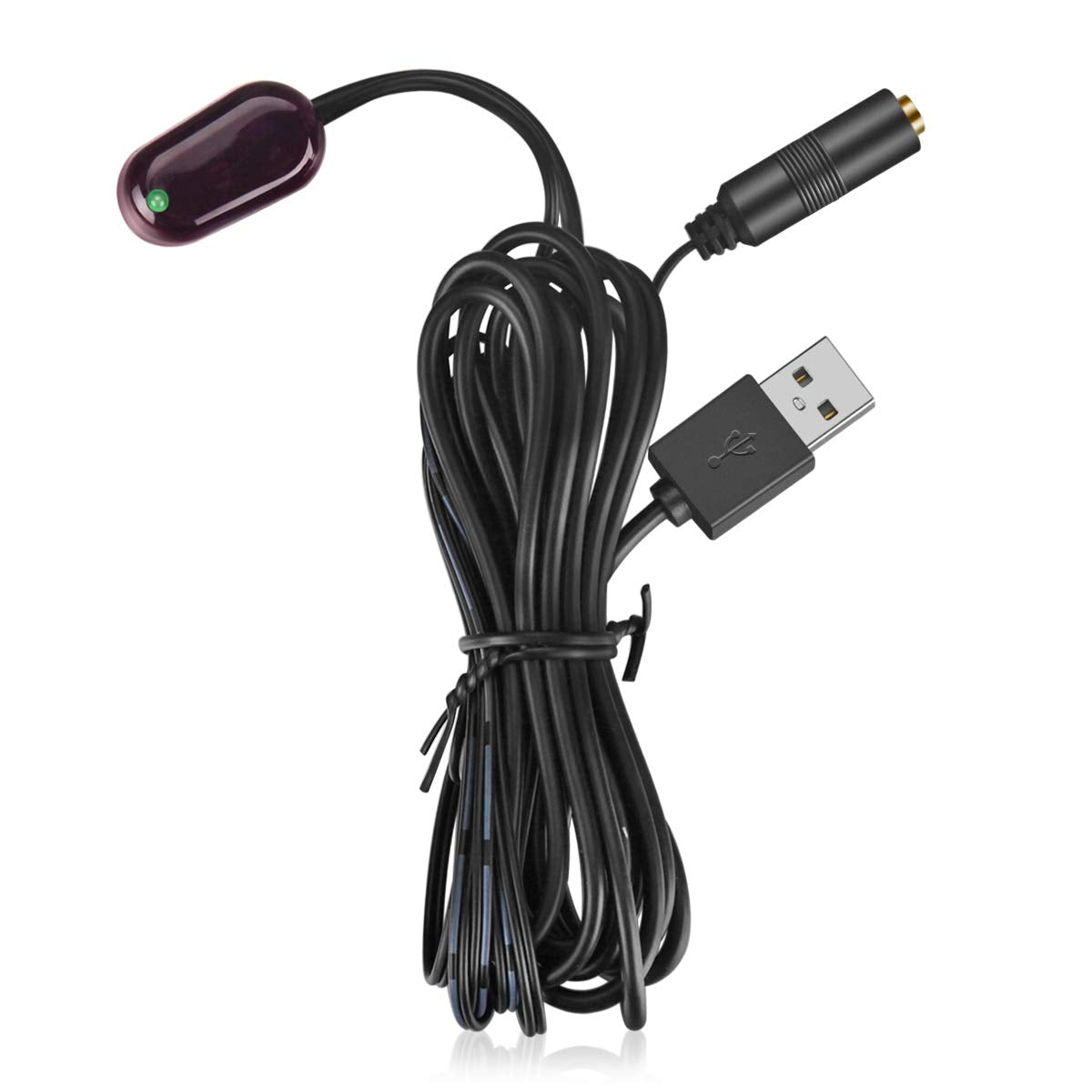 URWOOW IR Repeater Hidden Infrared Remote Extender System 1 Receiver 4 Emitters Control Kit USB Adapter for Amplifier Cable Box Satellite TV Receiver
