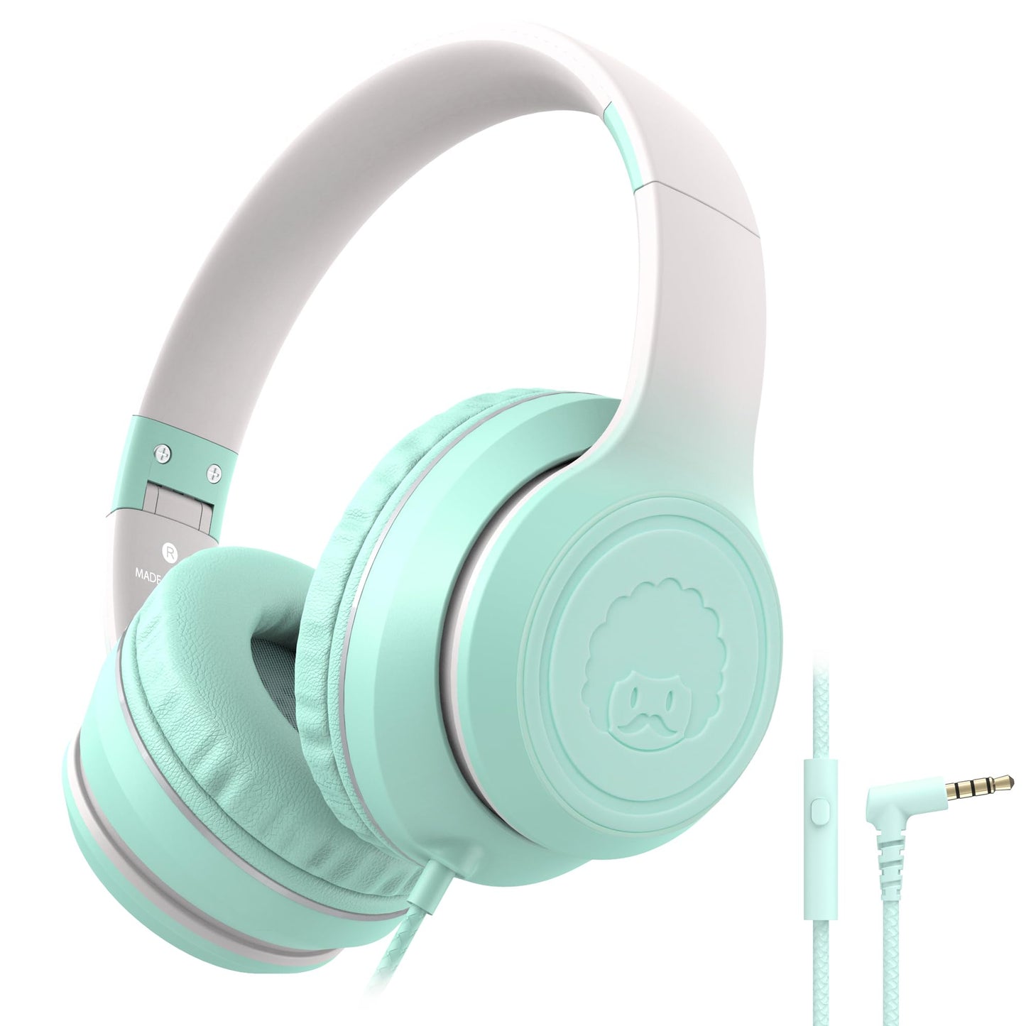 rockpapa L22 Wired Headphones for Kids Girls Boys Women with Microphone, Foldable Stereo 3.5mm Corded Headphones for School Classroom Chromebooks