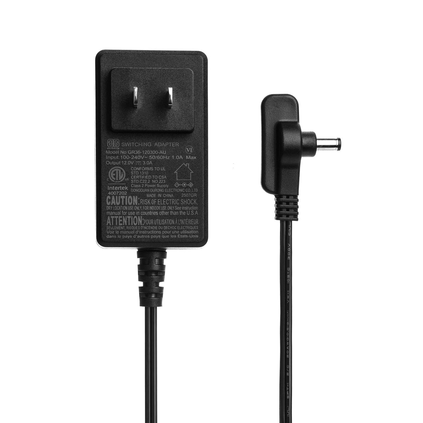 12V 3A Charger AC Adapter for Shark FlexBreeze 2-in-1 Fan FA200 FA202 FA222 FA225 FA302 UH205 GQ36-120300-AUO