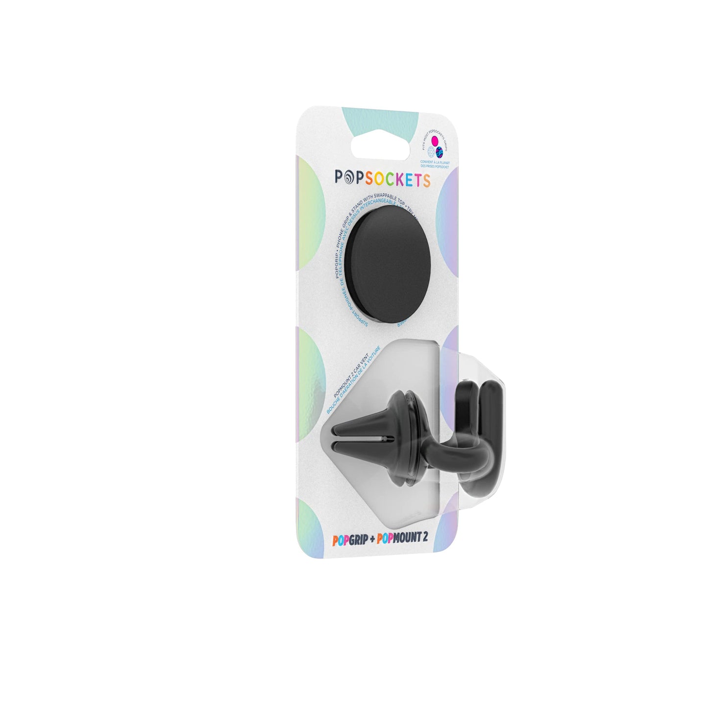 PopSockets: PopPack Bundle - Non-Adhesive Car Vent Mount Handsfree Support For Smartphones and Tablets with Swappable PopGrip included - PopMount 2
