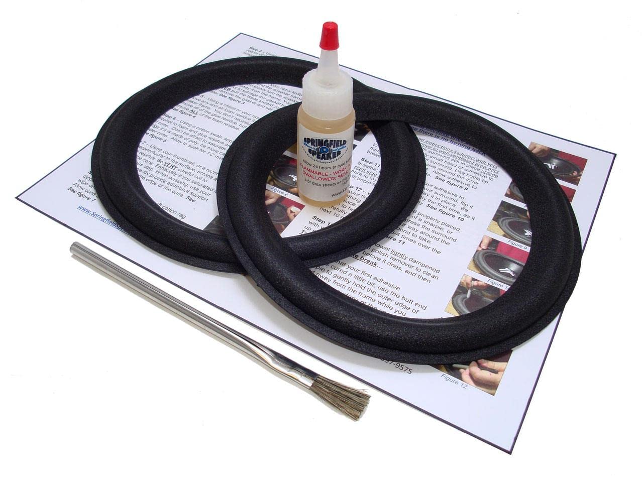 Springfield Speaker Foam Surround Edge Repair Kit - 2 Speaker Kit - 8 Inch - Compatible with Electro Voice/EV: Sentry 100a, Cristal, Interface 1