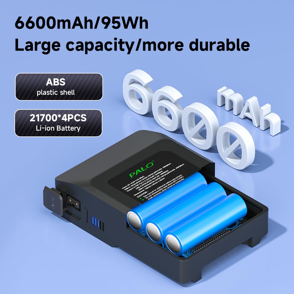 Palogreen V Mount Battery 95Wh 14.8V 6600mAh Rechargeable Battery Fasting Charging for Broadcast Video Camcorder, Compatible with Sony HDCAM, XDCAM