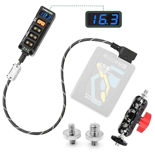 12V Regulated Voltmeter P-Tap D-Tap Splitter for ARRI|RED|Sony|Teradek |Smallhd|DJI|TILTA |SmallRig|V-Mount|Gold-Mount?1/4"-20 Screw Threads, Magic