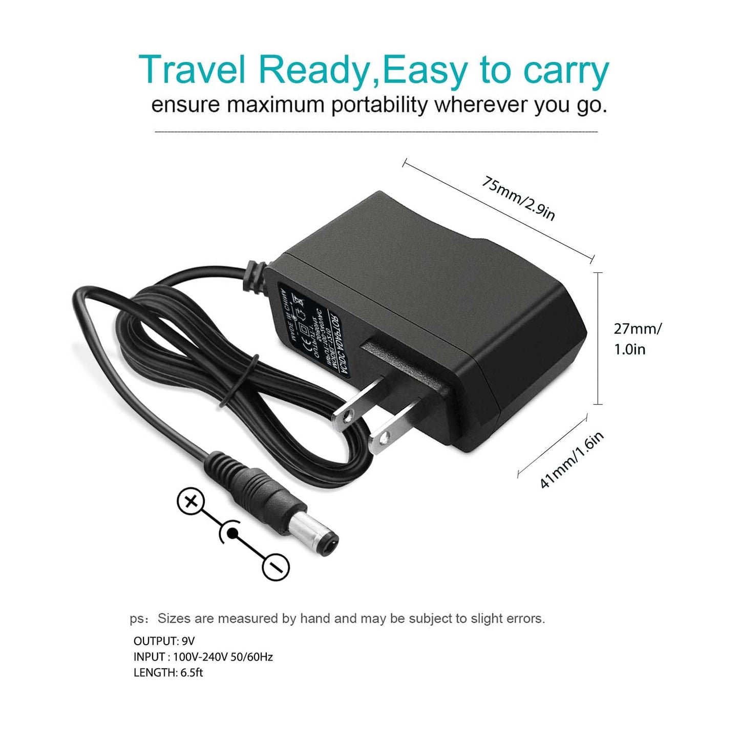 9V 2A AC Power Adapter for Brother P-Touch PT-D210 PTD 210 PTD220 PT-D200VP PTH110 Label Printers, Power Cord for Brother AD-24 AD-24ES AD-20 AD-30…