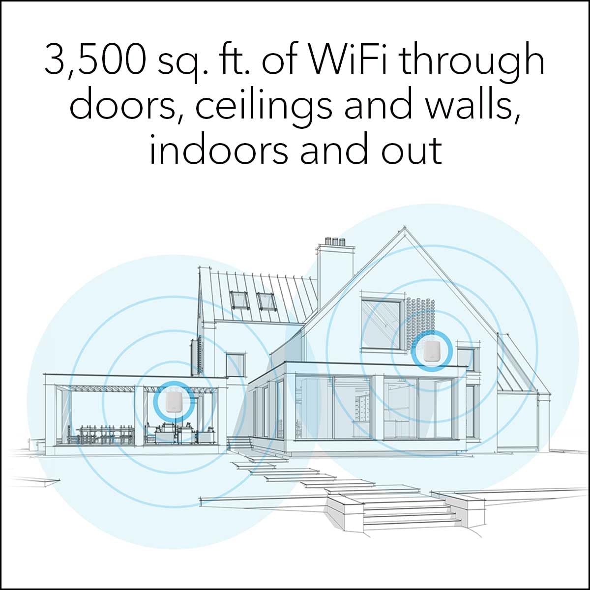 NETGEAR Orbi Whole Home Tri-Band Mesh WiFi 6 System (RBK652S) - Router + 1 Satellite Extender - Security Features - Coverage up to 3,500 sq. ft., 40