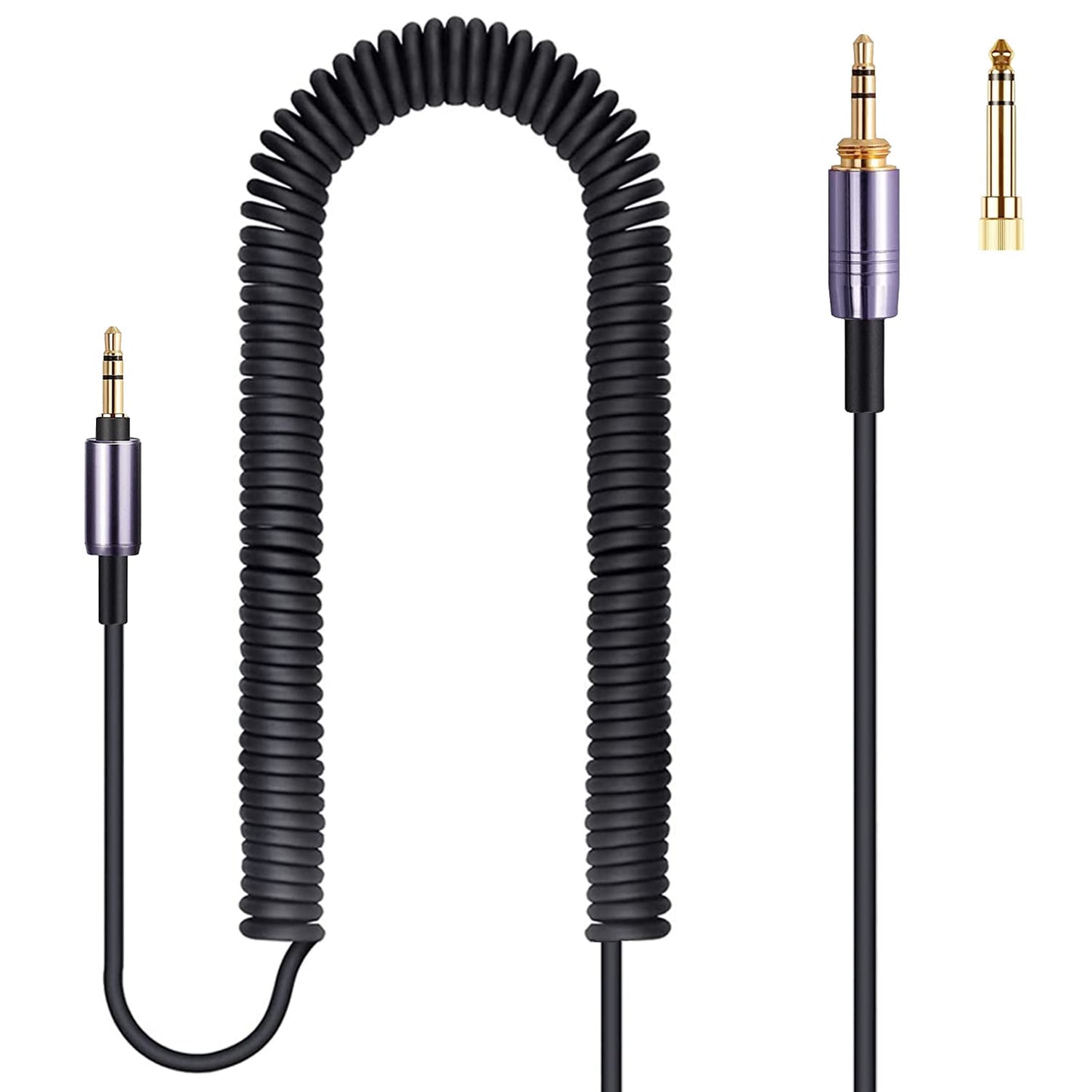 FAAEAL ATH-M50xBT Coiled Audio Cable Compatible with Audio Technica SR50BT ANC9 Sony WH-1000XM5 XM4 WH-XB910N MDR-1000X Headphones 3.5mm(1/8")…