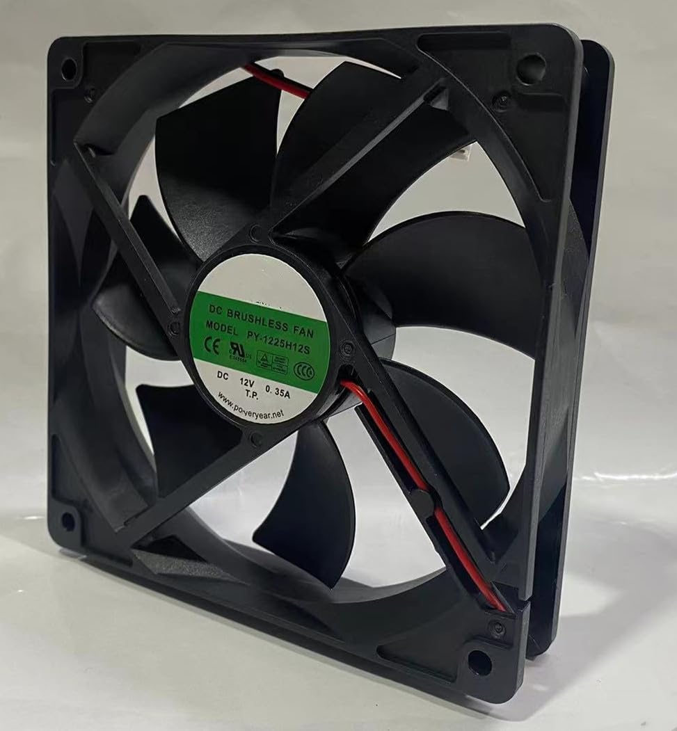 Qideyipe PY-1225H12S Ice Maker Fan PY-1225H12S DC Fan PY-1225H12S DC12V 0.35A 12CM 120×25mm 2-Wire Cooling Fan