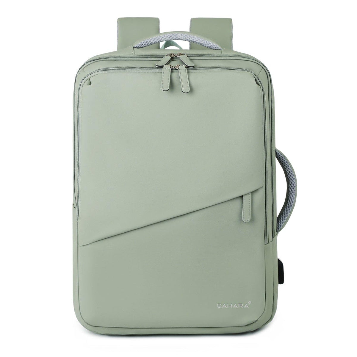 SAHARA - Multi-Compartment Travel & Laptop Backpack with USB Charging Port for Laptops up to 16-inch, Green, (LT00102)