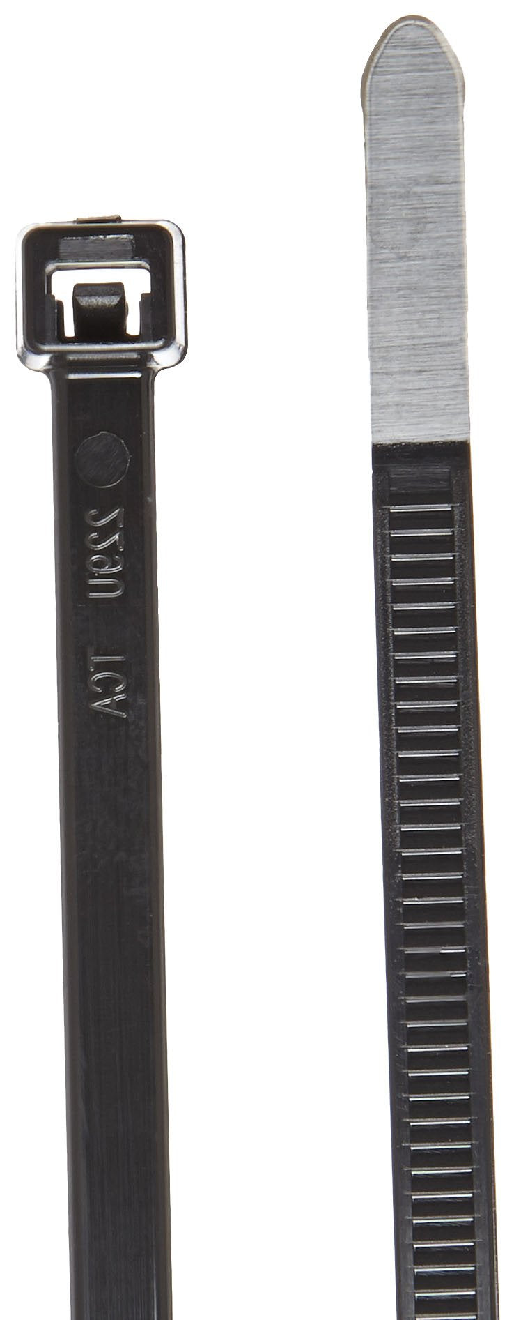 Hellermann Tyton T50R0M4 Standard Cable Tie, 8" Long, 50lb Tensile Strength, PA66, Black (Pack of 1000)
