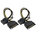 Traovien PCI Express Power Cable,15 Pin SATA Male to 8 Pin (6+2 Pin) PCI Express Female Video Card Power Adapter Cable(15CM/6inch 2Pcs)