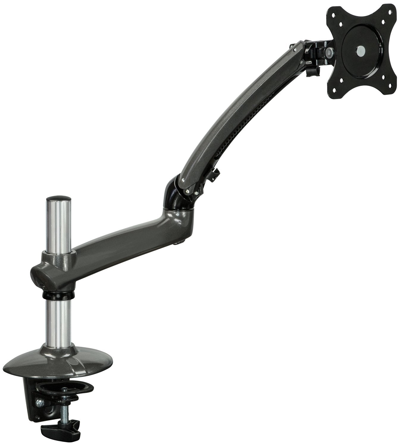 Mount-It! MI-4PC311G Universal Monitor Desk Mount for LCD LED Computer Screens 30” MAX, Full Motion Articulating Arm, Dark Gray