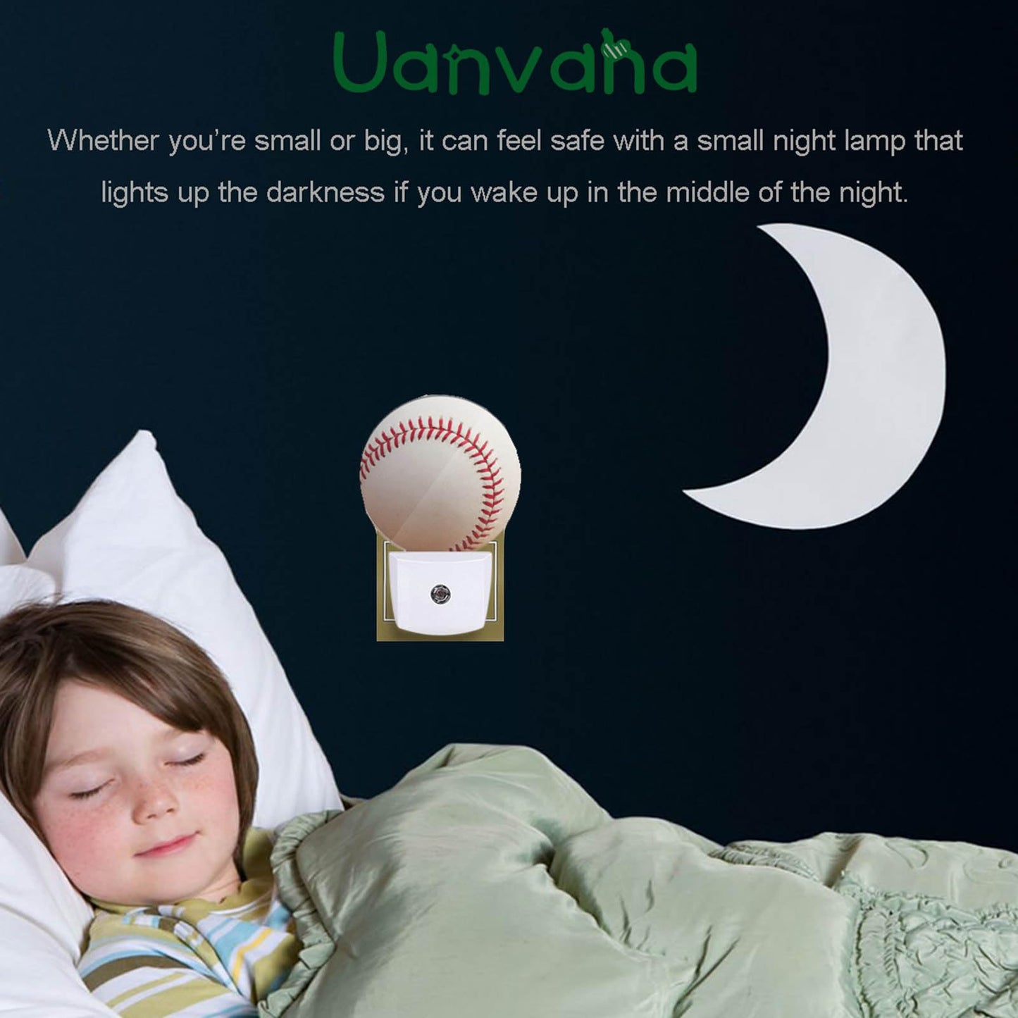 Uanvaha Home Baseball Decorative Night Light Sports Theme White and Red Baseball Laces Softball Laces Night Lights Plug into Wall with Dusk to Dawn
