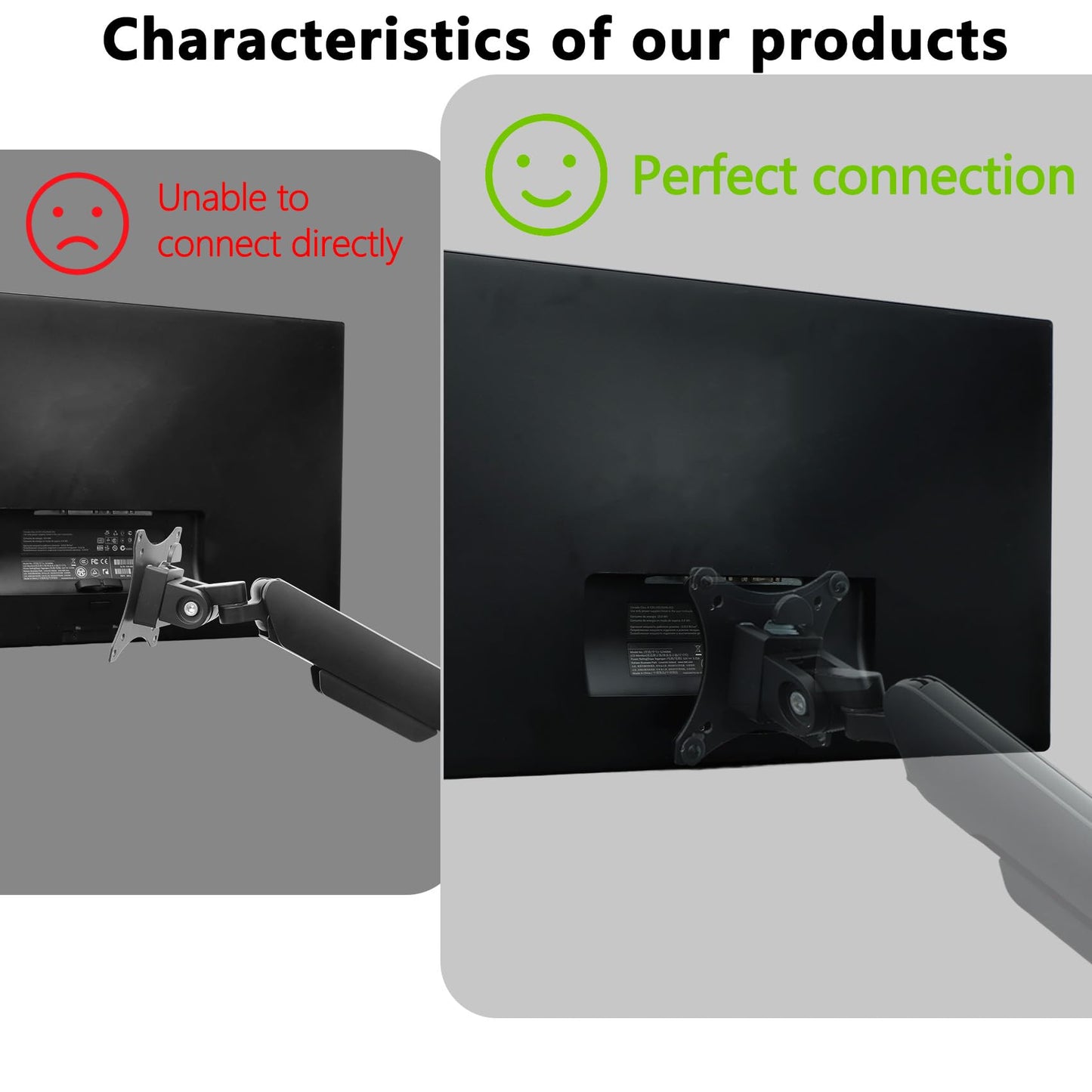 S2340M VESA Adapter Compatible with 22" S2240L,22" S2240M,23" S2340L,23" S2340M,24" S2440L Monitor- 75x75 to 100x100 Wall Mount Bracket