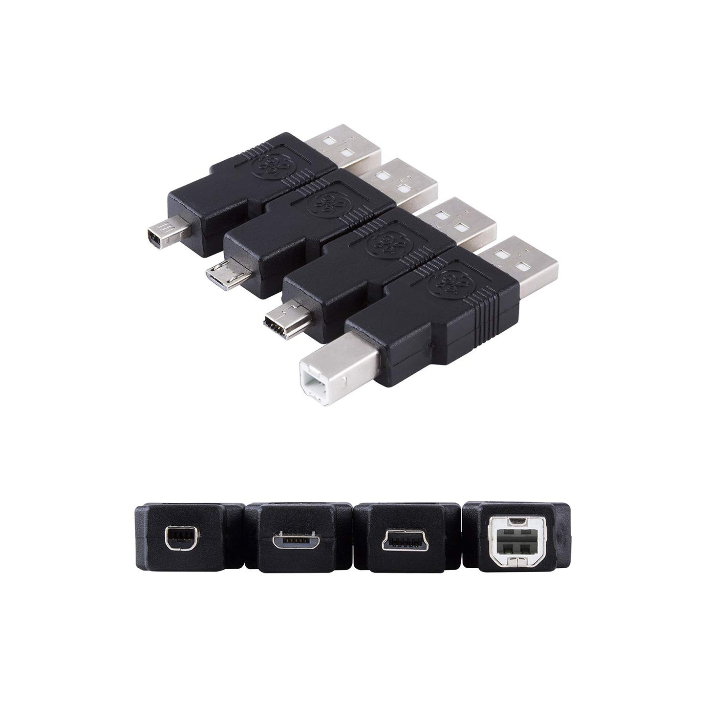 GE Universal USB 2.0 Adapter Kit, 6ft. A Male to A Female Extension Cable, 4 Adapters Included: A Male to B Male, 4 Pin, 5 Pin, A Male to Micro USB