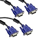V Telesky VGA to VGA Cable? 2 Pack 5ft/1.5m HD15 VGA Male to Male Monitor Cable for Computer PC Laptop to Monitor Screen Projector with VGA Plug Port