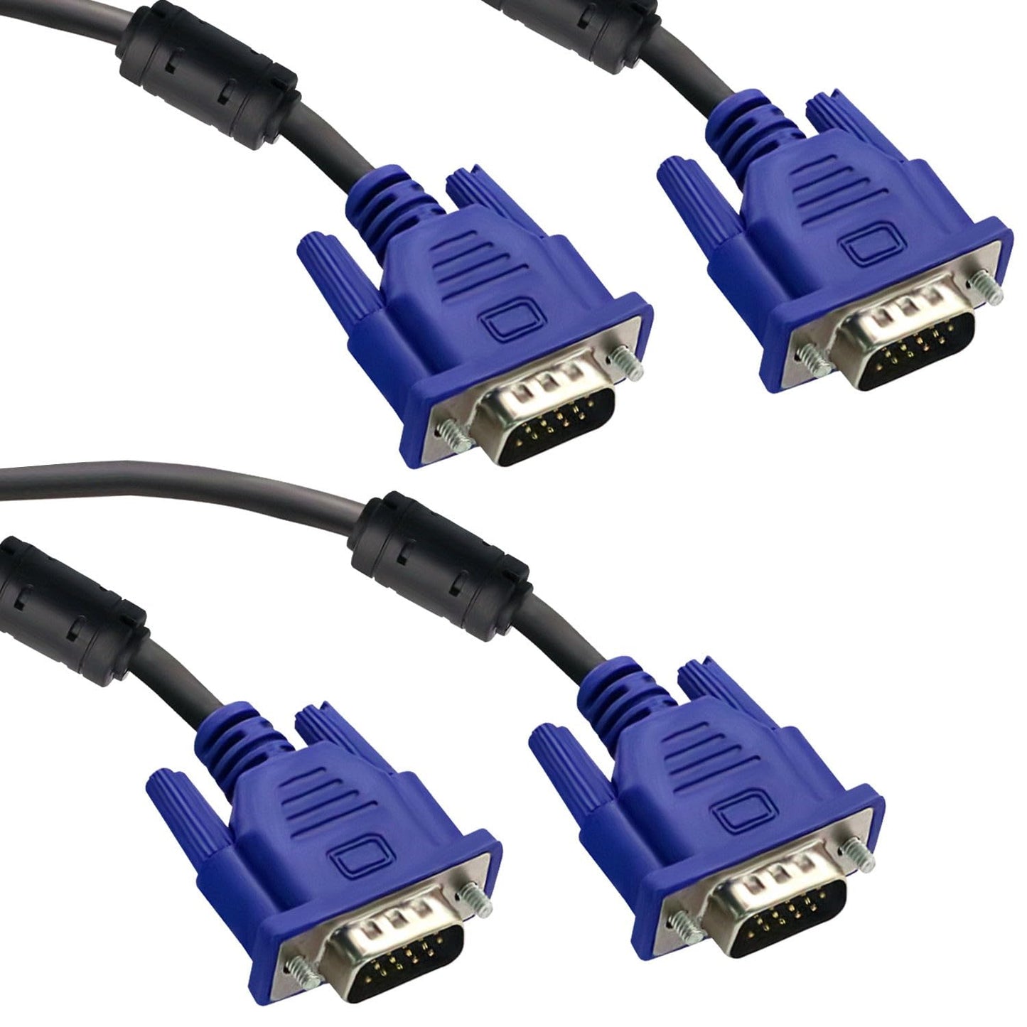 V Telesky VGA to VGA Cable? 2 Pack 5ft/1.5m HD15 VGA Male to Male Monitor Cable for Computer PC Laptop to Monitor Screen Projector with VGA Plug Port