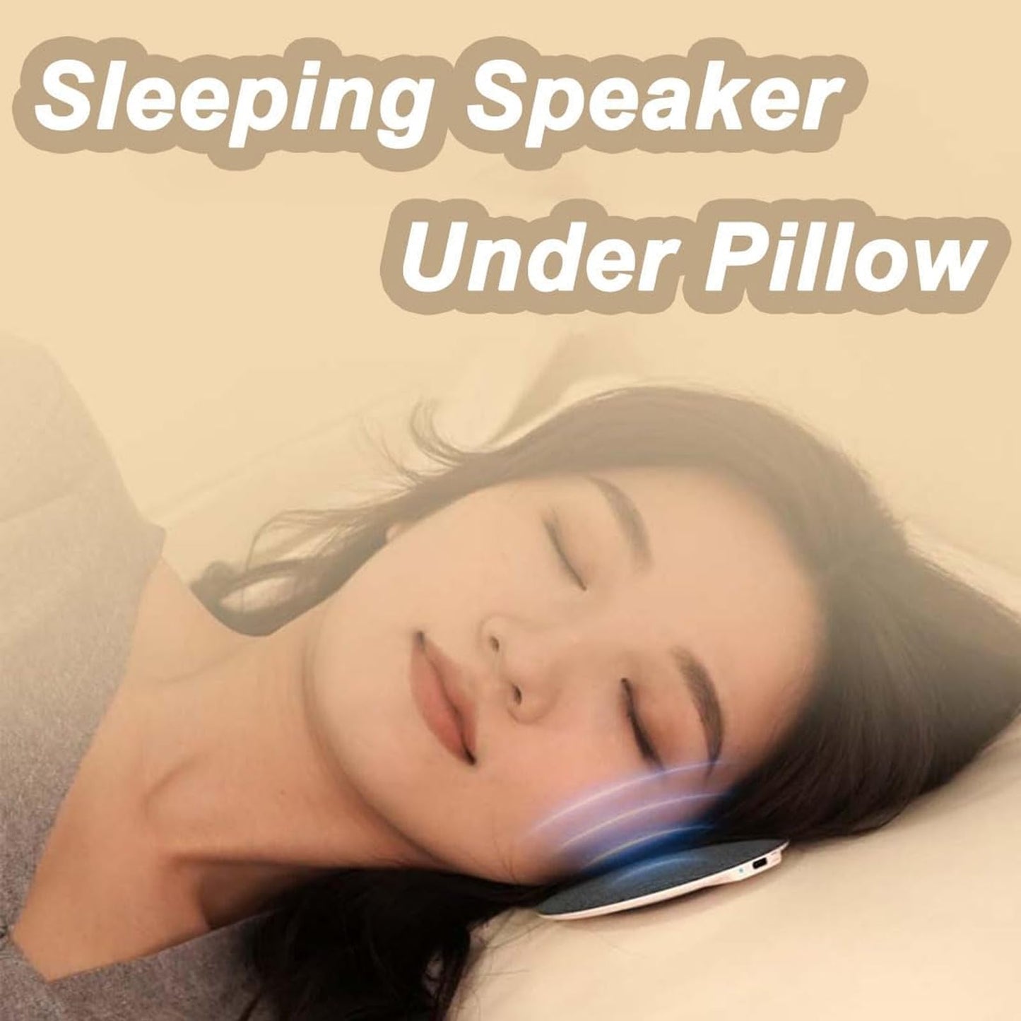 enorfume Sleeping Speaker Under Pillow, Mini Portable Wireless Bluetooth Sleep Pillow for Deep Sleeping, Ultra Thin Sleep Aid with White Noise