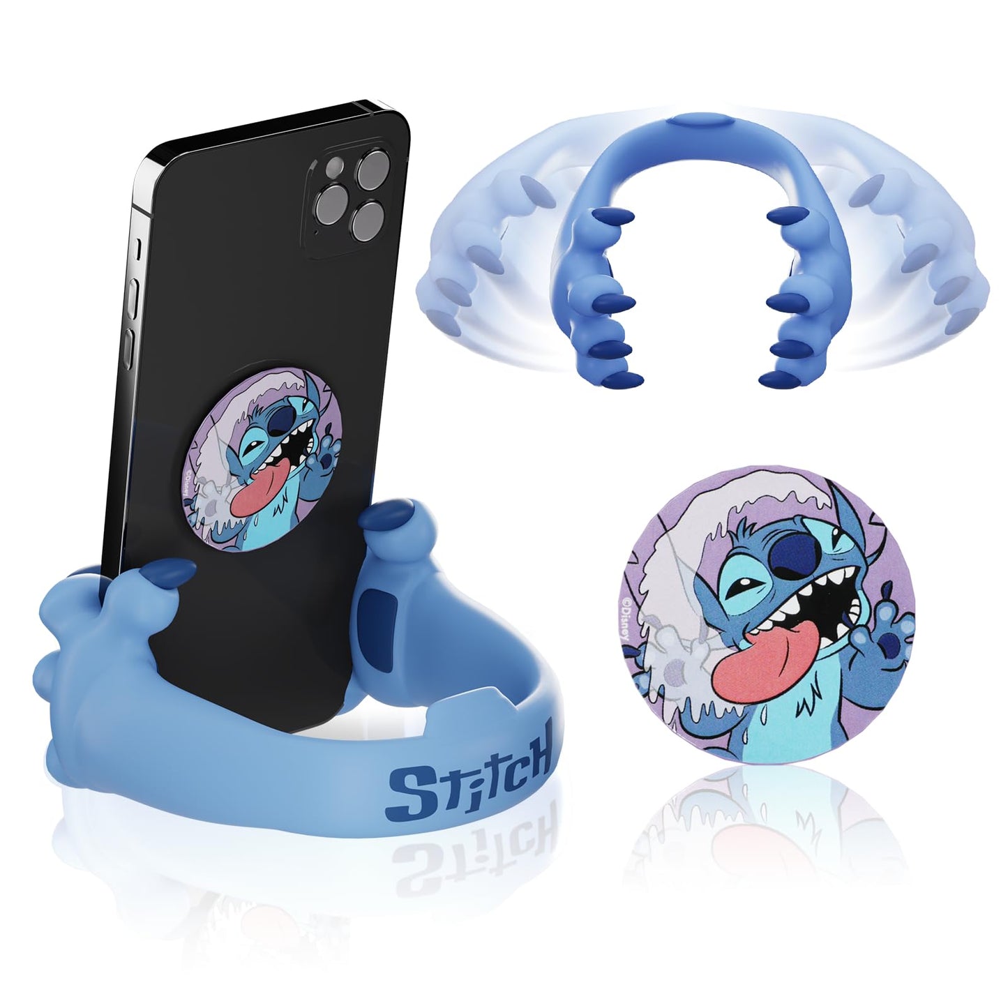 iJoy Disney Stitch Hands Phone Stand for Desk- Stitch Disney Phone Holder Stand for Home/Office/More - Lilo and Stitch Gifts for Girls, Boys, and All