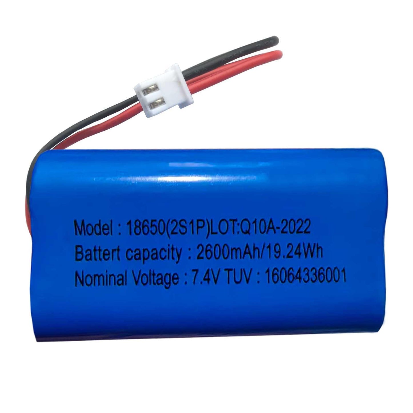 AOLIKES 7.4v 18650 2s1p 2600mAh Rechargeable Li-ion Battery with Jst XH2.54/2P Connector Plug Wires /3C Cells/Support 3C Continuous Discharge…
