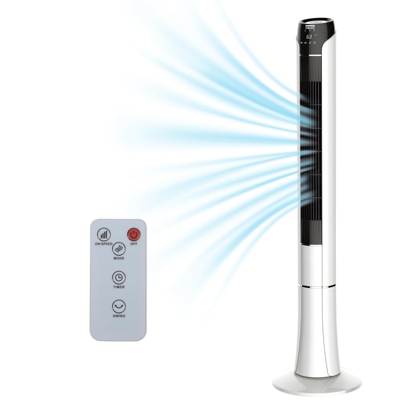 Techni Home 48" Tower Fan w/Remote, Quiet Standing Fan for Bedroom & Home