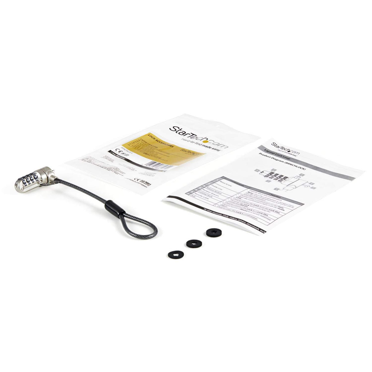 StarTech Universal Laptop Cable Lock, Expansion Loop, TAA (BRNCHLOCK)