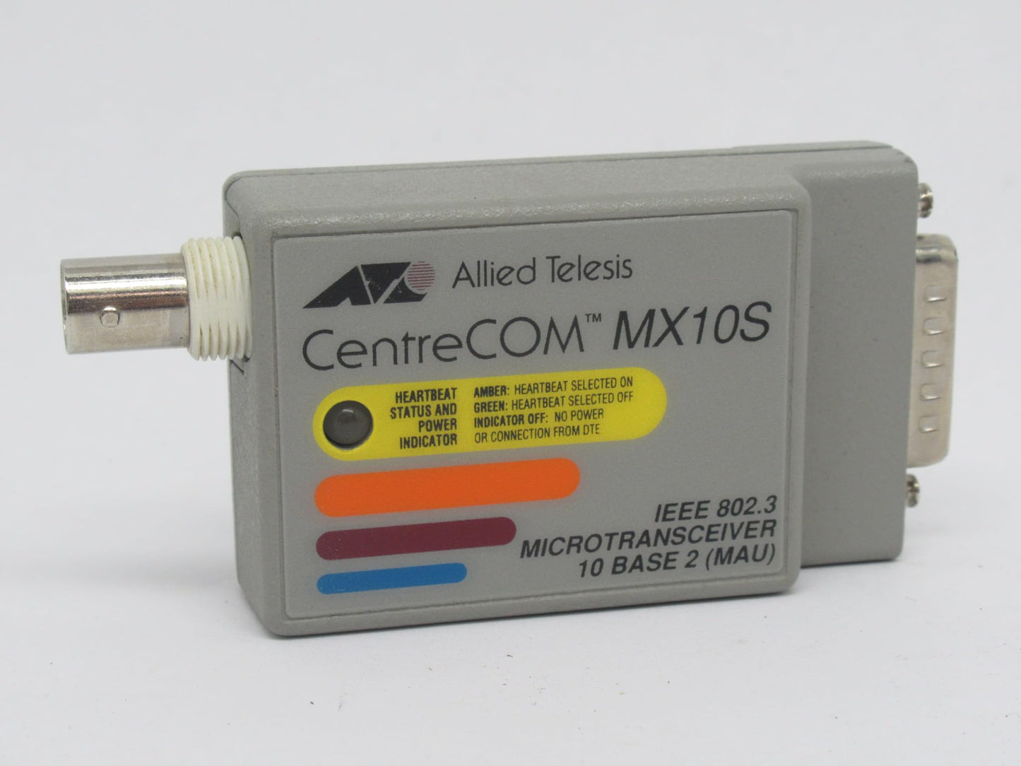 Allied Telesyn Centrecom Mx10S BNC Micro Transceiver Side Mounted BNC Slim