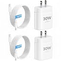 iPhone 17 16 15 Charger Fast Charging 10FT Cable, 30W USB C Charger Block for i Phone 15 16 16e 17 Air Plus Pro Max/iPad Pro/AirPods, PD USBC Power