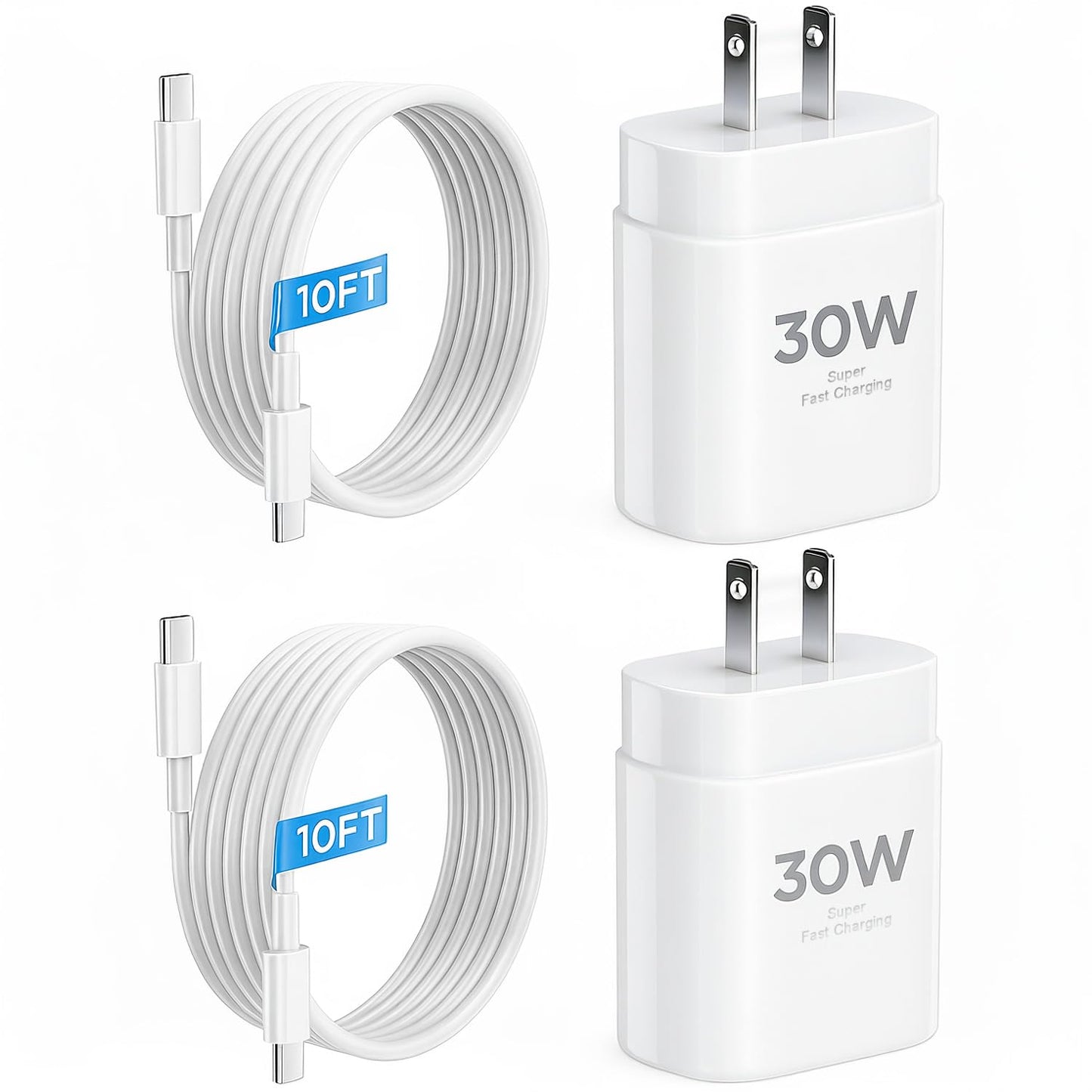 iPhone 17 16 15 Charger Fast Charging 10FT Cable, 30W USB C Charger Block for i Phone 15 16 16e 17 Air Plus Pro Max/iPad Pro/AirPods, PD USBC Power
