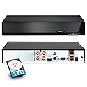 4 Channel DVR for Security Camera with 1TB Hard Drive, 4CH DVR Supports 5MP/4MP/1080P AHD/TVI/CVI/CVBS/IP Cameras, 24/7 Surveillance Recording,Human