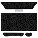 Deokke 3Pcs Large Gaming Mouse Pad Desk Mat,Keyboard Mouse Wrist Rest Support Set,Extended Laptop Mouse Pad Memory Foam Non-Slip Base for Gamer Home