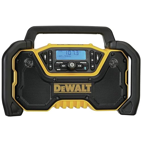 DEWALT 12V/20V MAX Portable Bluetooth Radio, Cordless, 100 ft Range, 3.5” Subwoofers, Jobsite (DCR028B)
