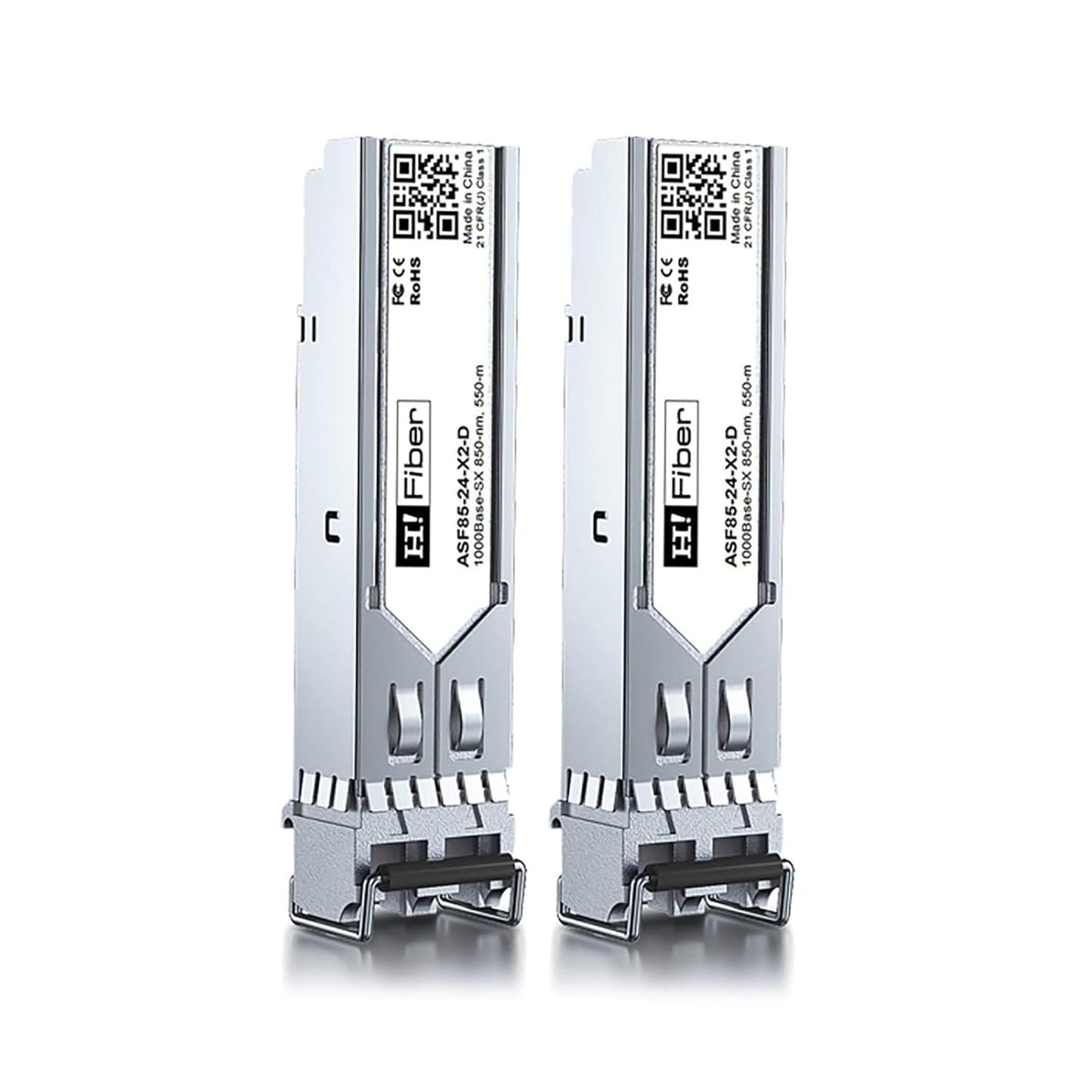 H!Fiber 1.25G Multimode SFP LC Module, 1000Base-SX SFP Transceiver, MMF 850nm, 550m, DDM, for Netgear AGM731F, Mikrotik S-85DLC05D, Ubiquiti UniFi