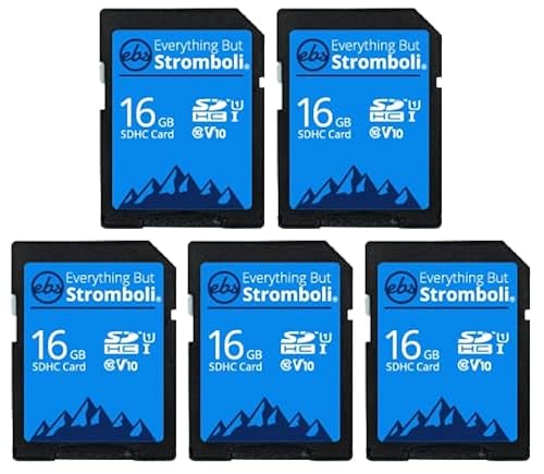 Everything But Stromboli 16GB SD Card (5 Pack) Speed Class 10 UHS-1 U1 C10 16G SDHC Memory Cards for Compatible Digital Cameras, Computer, Trail Cams
