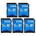 Everything But Stromboli 16GB SD Card (5 Pack) Speed Class 10 UHS-1 U1 C10 16G SDHC Memory Cards for Compatible Digital Cameras, Computer, Trail Cams